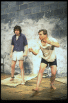 L-R) Actors Stephen Rea and Michael York in a scene from the Broadway production of the play "Someone To Watch Over Me." (New York)