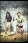 L-R) Actors Stephen Rea and Michael York in a scene from the Broadway production of the play "Someone To Watch Over Me." (New York)