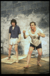 L-R) Actors Stephen Rea and Michael York in a scene from the Broadway production of the play "Someone To Watch Over Me." (New York)