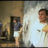 L-R) Actors Chuck Cooper, Stephen Rea and Michael York in a scene from the Broadway production of the play "Someone To Watch Over Me." (New York)