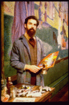 Actor Mandy Patinkin as painter Georges Seurat in a scene from the Broadway production of the musical "Sunday In The Park With George." (New York)