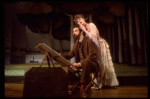 Actors Bernadette Peters and  Mandy Patinkin (as painter Georges Seurat) in a scene from the Broadway production of the musical "Sunday In The Park With George." (New York)