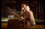 Actors Bernadette Peters and  Mandy Patinkin (as painter Georges Seurat) in a scene from the Broadway production of the musical "Sunday In The Park With George." (New York)