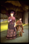 Actors Bernadette Peters and  Mandy Patinkin (as painter Georges Seurat) in a scene from the Broadway production of the musical "Sunday In The Park With George." (New York)