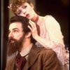 Actors Bernadette Peters and  Mandy Patinkin (as painter Georges Seurat) in a scene from the Broadway production of the musical "Sunday In The Park With George." (New York)