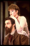 Actors Bernadette Peters and  Mandy Patinkin (as painter Georges Seurat) in a scene from the Broadway production of the musical "Sunday In The Park With George." (New York)