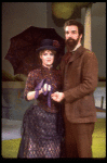 Actors Bernadette Peters and  Mandy Patinkin (as painter Georges Seurat) in a scene from the Broadway production of the musical "Sunday In The Park With George." (New York)