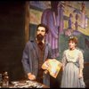 Actors Bernadette Peters and  Mandy Patinkin (as painter Georges Seurat) in a scene from the Broadway production of the musical "Sunday In The Park With George." (New York)