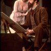 Actors Bernadette Peters and  Mandy Patinkin (as painter Georges Seurat) in a scene from the Broadway production of the musical "Sunday In The Park With George." (New York)