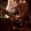 Actors Bernadette Peters and  Mandy Patinkin (as painter Georges Seurat) in a scene from the Broadway production of the musical "Sunday In The Park With George." (New York)