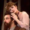 Actors Bernadette Peters and  Mandy Patinkin (as painter Georges Seurat) in a scene from the Broadway production of the musical "Sunday In The Park With George." (New York)