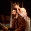 Actors Bernadette Peters and  Mandy Patinkin (as painter Georges Seurat) in a scene from the Broadway production of the musical "Sunday In The Park With George." (New York)