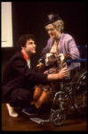 Actors Bernadette Peters and  Mandy Patinkin in a scene from the Broadway production of the musical "Sunday In The Park With George." (New York)