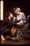 Actors Bernadette Peters and  Mandy Patinkin in a scene from the Broadway production of the musical "Sunday In The Park With George." (New York)