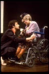 Actors Bernadette Peters and  Mandy Patinkin in a scene from the Broadway production of the musical "Sunday In The Park With George." (New York)