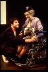 Actors Bernadette Peters and  Mandy Patinkin in a scene from the Broadway production of the musical "Sunday In The Park With George." (New York)