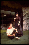 Actors Bernadette Peters and  Mandy Patinkin in a scene from the Broadway production of the musical "Sunday In The Park With George." (New York)