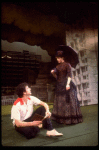 Actors Bernadette Peters and  Mandy Patinkin in a scene from the Broadway production of the musical "Sunday In The Park With George." (New York)