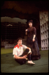 Actors Bernadette Peters and  Mandy Patinkin in a scene from the Broadway production of the musical "Sunday In The Park With George." (New York)