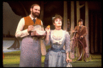Actors Bernadette Peters and Chris Groendahl in a scene from the Broadway production of the musical "Sunday In The Park With George." (New York)