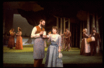 Actors Bernadette Peters and Chris Groendahl in a scene from the Broadway production of the musical "Sunday In The Park With George." (New York)
