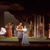 Actors Bernadette Peters and Chris Groendahl in a scene from the Broadway production of the musical "Sunday In The Park With George." (New York)