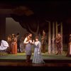 Actors Bernadette Peters and Chris Groendahl in a scene from the Broadway production of the musical "Sunday In The Park With George." (New York)
