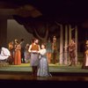 Actors Bernadette Peters and Chris Groendahl in a scene from the Broadway production of the musical "Sunday In The Park With George." (New York)
