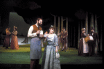 Actors Bernadette Peters and Chris Groendahl in a scene from the Broadway production of the musical "Sunday In The Park With George." (New York)