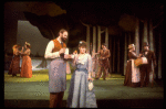 Actors Bernadette Peters and Chris Groendahl in a scene from the Broadway production of the musical "Sunday In The Park With George." (New York)