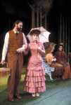 Actors Bernadette Peters and Chris Groendahl in a scene from the Broadway production of the musical "Sunday In The Park With George." (New York)