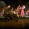 L-R) Actors Mandy Patinkin (as painter Georges Seurat), William Parry, Chris Groendahl and Bernadette Peters in a scene from the Broadway production of the musical "Sunday In The Park With George." (New York)