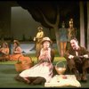 L-R) Actors Mary D'Arcy, Melanie Vaughan, Judith Moore, Nancy Opel, Brent Spiner, Robert Westenberg and Charles Kimbrough in a scene from the Broadway production of the musical "Sunday In The Park With George." (New York)