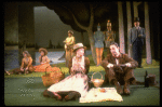 L-R) Actors Mary D'Arcy, Melanie Vaughan, Judith Moore, Nancy Opel, Brent Spiner, Robert Westenberg and Charles Kimbrough in a scene from the Broadway production of the musical "Sunday In The Park With George." (New York)