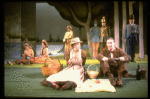L-R) Actors Mary D'Arcy, Melanie Vaughan, Judith Moore, Nancy Opel, Brent Spiner, Robert Westenberg and Charles Kimbrough in a scene from the Broadway production of the musical "Sunday In The Park With George." (New York)