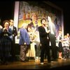 Actor Mandy Patinkin w. life size photo cut-outs of himself in a scene from the Broadway production of the musical "Sunday In The Park With George." (New York)