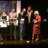 Actor Mandy Patinkin w. life size photo cut-outs of himself in a scene from the Broadway production of the musical "Sunday In The Park With George." (New York)