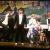 Actor Mandy Patinkin w. life size photo cut-outs of himself in a scene from the Broadway production of the musical "Sunday In The Park With George." (New York)
