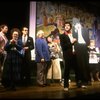 Actor Mandy Patinkin w. life size photo cut-outs of himself in a scene from the Broadway production of the musical "Sunday In The Park With George." (New York)
