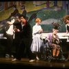 Actor Mandy Patinkin w. life size photo cut-outs of himself in a scene from the Broadway production of the musical "Sunday In The Park With George." (New York)