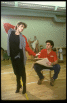 Actors Bernadette Peters and Mandy Patinkin at a rehearsal for the Broadway production of the musical "Sunday In The Park With George." (New York)