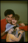 Actors Bernadette Peters and Mandy Patinkin at a rehearsal for the Broadway production of the musical "Sunday In The Park With George." (New York)