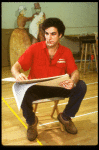 Actor Mandy Patinkin at a rehearsal for the Broadway production of the musical "Sunday In The Park With George." (New York)