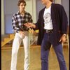 L-R) Dancer Christopher D'Amboise and choreographer Peter Martins at rehearsal for the Broadway production of the musical "Song and Dance." (New York)