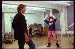 Dancer Scott Wise (R) and choreographer Peter Martins at rehearsal for the Broadway production of the musical "Song and Dance." (New York)