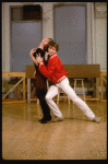 Brother/sister dancers Christopher and Charlotte D'Amboise at rehearsal for the Broadway production of the musical "Song and Dance." (New York)