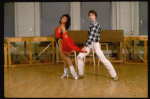 Dancers Christopher D'Amboise and Cynthia Onrubia at rehearsal for the Broadway production of the musical "Song and Dance." (New York)