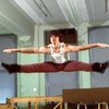 Dancer Scott Wise in flight during rehearsal for the Broadway production of the musical "Song and Dance." (New York)