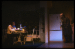 L-R) Actors Tommy Lee Jones and Peter Boyle in a scene from the New York Shakespeare Festival production of the play "True West." (New York)