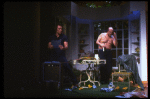 L-R) Actors Tommy Lee Jones and Peter Boyle in a scene from the New York Shakespeare Festival production of the play "True West." (New York)